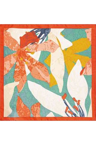 Mavi - Renkli Desenli Bandana 1910070-30874 Turuncu