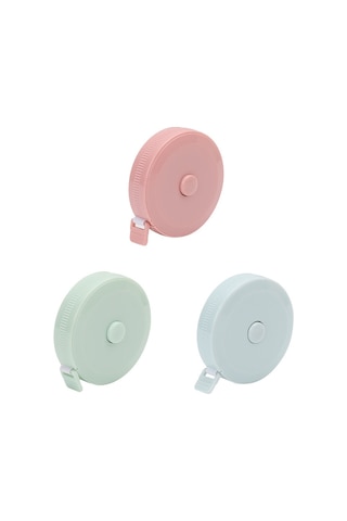 Moveevo 2 Metre Yumuşak Şerit Metre, Boy Ve Vücut Ölçümü İçin, Pembe, Yeşil, Mavi Makaron Tonlarında 3'lü Set