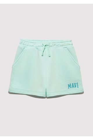 Mavi - Mavi Logo Baskılı Yeşil Şort 7410002-71643 Yeşil