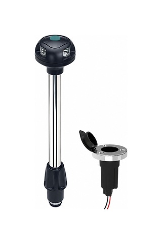 Labarka LED Krom Bayrak Direği İskele Sancak 28 cm 12V