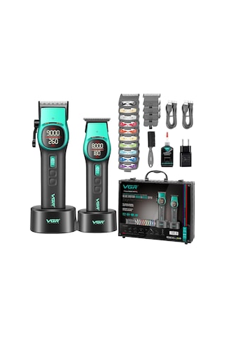 V-885 S2 Profesyonel Dijital Tıraş Makinesi Seti - Clipper - Trimmer - Çantalı