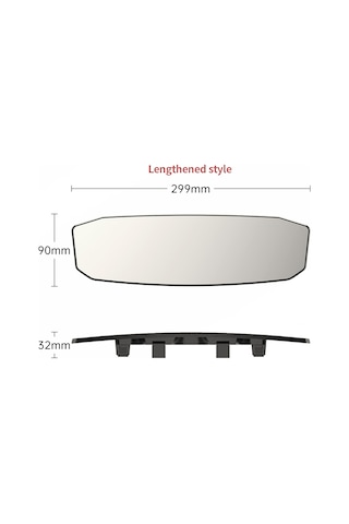 Gajeena Oto İç Görünüm Ayna - Hd Kalite Geniş Perspektif, Geri Vurma Ve Kör Nokta Yardımı, 299x90mm Siyah Abs-glübber Malzeme