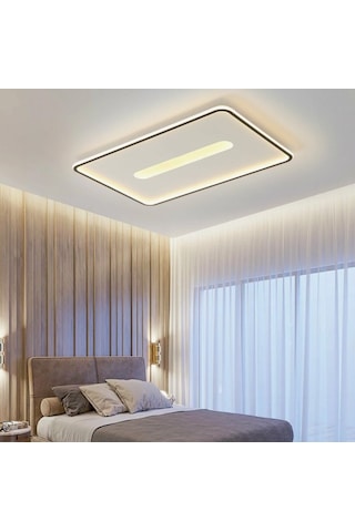 Antrasit 60x40 cm Dikdörtgen 3000K Sarı Işık Led Tavan Lambası