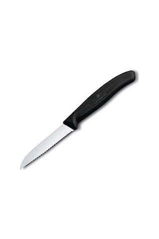 Victorinox 6.7433 Swissclassic 8cm Tırtıklı Soyma Bıçağı, Siyah 005 Sarı