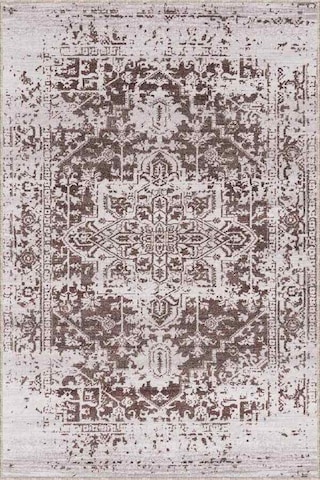 Kahverengi Vintage Kaymaz Tabanlı Dekoratif Halı Rv300n11