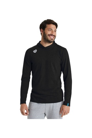 Arena Team Hooded Panel Erkek Siyah Günlük Stil T-shirt 004903555