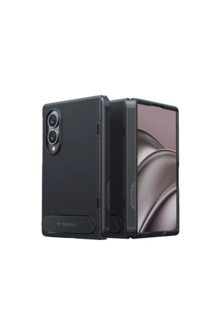 Torras Samsung Galaxy Uyumlu Z Fold 8 Ostand L1 2 Adet Ekran Koruyuculu Standlı Magsafe Kapak Siyah