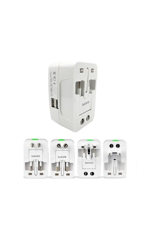 Teltree Evrensel Seyahat Dönüştürücü Prizi - 4 Uluslararası Tip Ab/abd/ingiltere/avustralya Ve 2 Usb Portu İle Güvenli Şarj - Model 931d