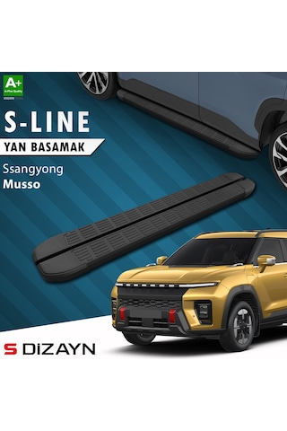 S-dizayn Ssangyong Musso Elektrikli S-line Siyah Yan Basamak 223 Cm 2025 Üzeri A+ Kalite