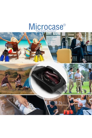 Microcase Çok Amaçlı Fileli Ayakkabı Düzenleyici Seyahat Çantası Hurç 34x23x14 Cm 3 Adet Al5503 Siyah
