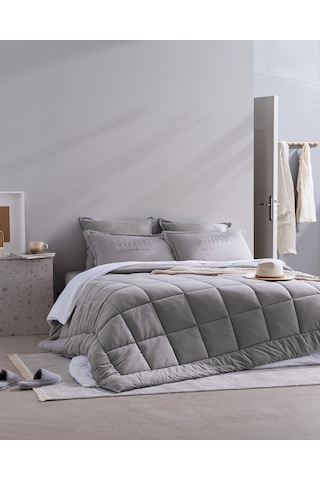Madame Coco Bobigny Tek Kişilik Supersoft Comforter Set - Gri Gri