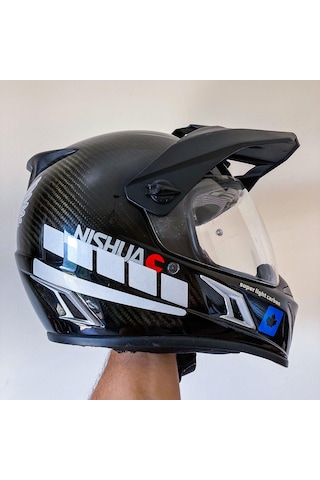 Şerit Tasarımlı Reflektif Gri Motosiklet Kask Sticker Çınar Extreme