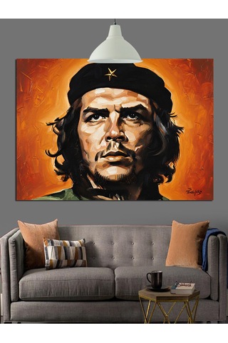 Che Guevara Portresi İllüstrasyonu Dekoratif Kanvas - Mdf Ahşap Tablo