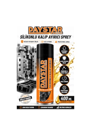 Silikonlu Kalıp Ayırıcı Sprey 400 Ml Silikon Bazlı Kalıp Ayırıcı Plastik, Reçine, Kauçuk Ve Dökü Çok Renkli
