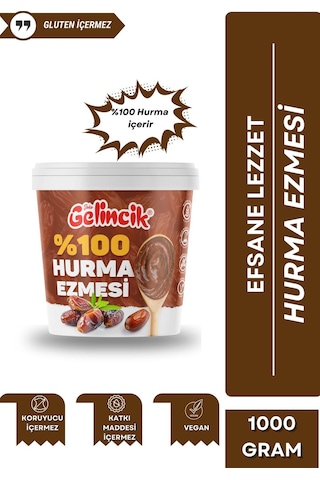 Katkısız Doğal %100 Sade Hurma Ezmesi %100 Hurma Dolgusu 1000gr Hurma Püresi 1 Kg