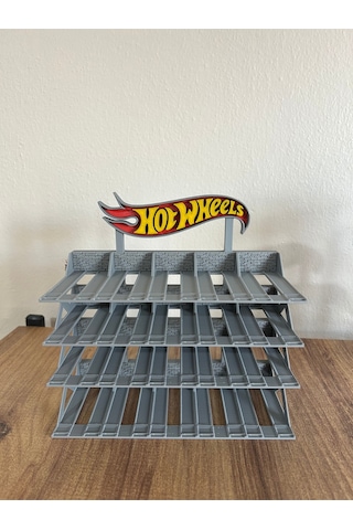 Hot Wheels Uyumlu 20 Araçlık Stand 1/64 Gri Renkli Logolu