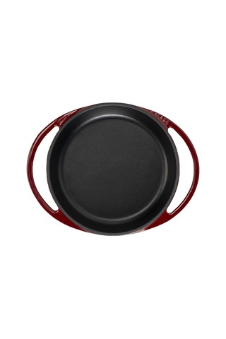 Lava Döküm Yuvarlak Sahan Döküm Demir Yekpare Çift Kulplu Çap Ø 16cm.-bordo Bordo