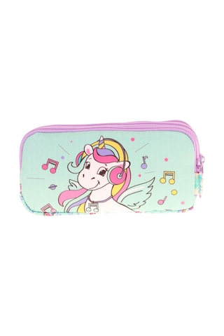 Kaukko Kids Üç Bölmeli Su Yeşili, Unicorn Temalı, Kız Çocuk Okul Kalemliği - L8234 Su Yeşili