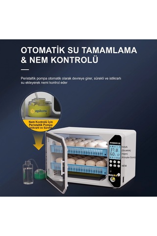 Wm70 Tam Otomatik Akıllı Kuluçka Makinesi + Hediye Yedek Motor Ve Suluk Paketi