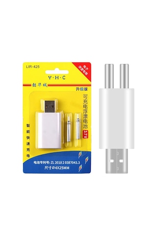 Youtek Cr425 Led Işıklı Balık Tutma Kamışı Pil Seti - Çift Usb Şarj Cihazı + 2 Adet Li-poly Akü - Gece Balıkçılığı Erişkinlere Uygun