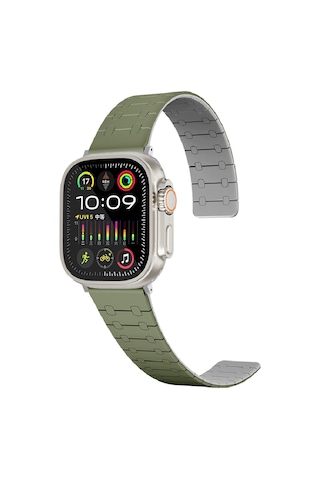 iOs Watch Uyumlu 38mm Zore Krd-111 Çizgili Desenli Silikon Kordon-yeşil