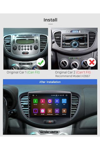 Hyundaı İ10 2010-2013 Multimedya Navigasyon Usb Kamera Carplayer