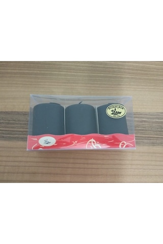 3'Lü Kokusuz Bozkurt Silindir Mum 5*7Cm Siyah (350093859)