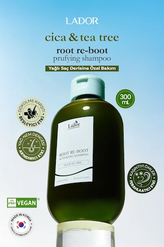 Lador Dökülme ve Yağlanma Karşıtı, Yatıştırıcı Saç Bakım Şampuanı LADOR Root Re-Boot Cica Tea Tree