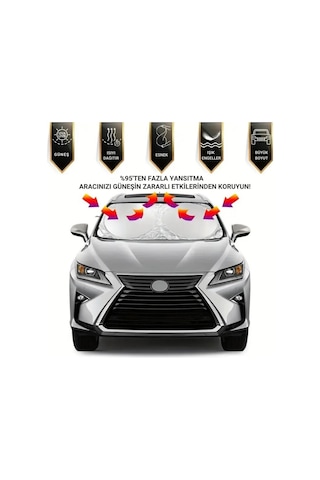 Coofbe Katlanabilir 150x70 Cm Araç Ön Cam Güneşlik Ön Cam Araç Perdesi Araç Güneş Koruyucu Oto Güneşlik 1 ADETLİ SET