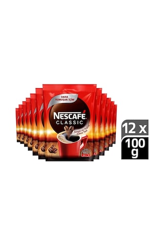 Nescafe Classic Çözünebilir Kahve Ekopaket 12 x 100 G