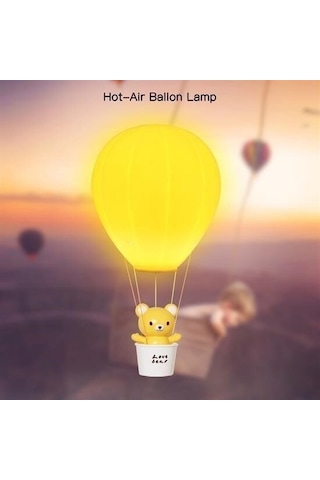 Buffer Balonlu Ayıcıklı Eğlenceli Dekoratif Gece Lambası Aydınlatması Çok Renkli