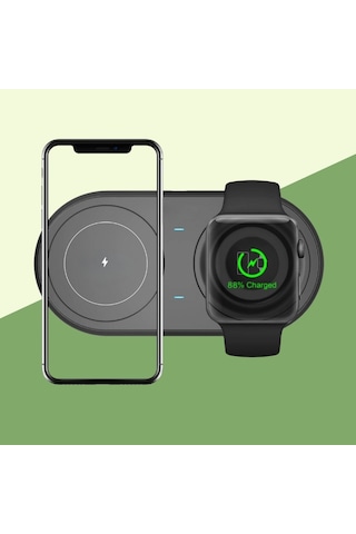 2si 1arada Kablosuz Saat,kulaklık Ve Telefon Hızlı Şarj Etme Aparatı