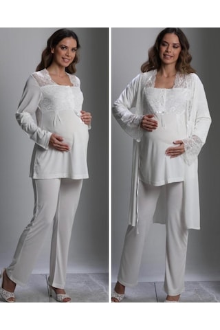 Nehirsel 3018 Hamile Lohusa 3 Lü Pijama Sabahlık Tk 001