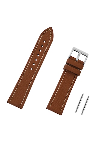 24mm Kahverengi Taba Floter Hakiki Deri Spor Saat Kordonu Kayış