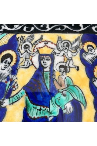 Kutsal Ruhun İnişi 20x20 Cm El Boyama İznik Çini Karo