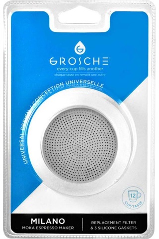 Grosche 12 Cup Moka Pot İçin 3 Adet Silikon Conta Ve Filtre Seti