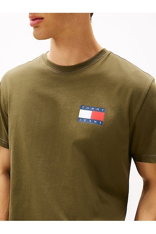 Tommy Hilfiger Tjm Slım Essentıal Flag Tee Ext Erkek Yeşil T-shirt - Dm0dm20740 Yeşil