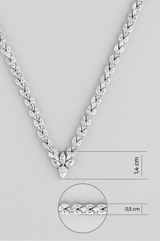 Yıldızlı Geceler 18 Ayar Beyaz Altın Kaplama Gümüş Tasarım Gerdanlık Beyaz