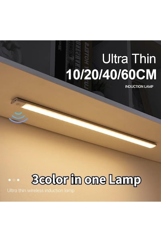 Beyaz Led Işık Kabine Aydınlatma Pır Hareket Sensörü Led Usb Şarj Edilebilir Siyah Alüminyum Mutfak Dolapları Işıklar Aydınlatma Ultra-ince 10cm