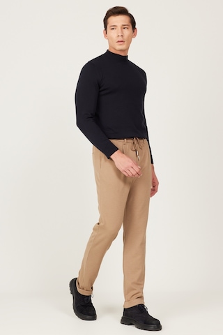 AC&Co / Altınyıldız Classics Erkek Vızon Slim Fit Dar Kesim Beli Bağlamalı Esnek Pantolon Vizon