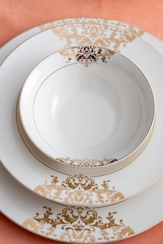 Acar Rosaline 60 Parça 12 Kişilik Gold Porselen Yemek Takımı Ncy-06210 Altın