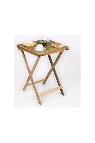 50x50cm Katlanır Masa Bistro Masa - Bahçe&balkon&teras&cafe Masası Ceviz