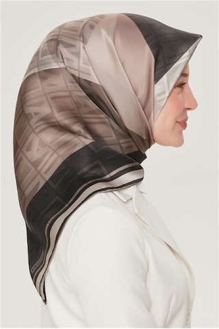 Armine Sura İpek Eşarp 8516-s03 Siyah - Vizon