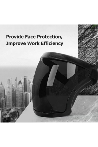 Padalink Kaynaklı Isı Dayanımlı 120 C Kaynak Korumalı Maske - Soluklu, Yer Değiştirilebilir Paspaslı Siyah Kare Ve Lensli