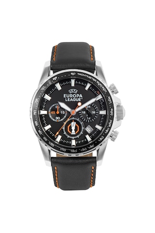 Jacques Lemans Jl.el-102a Uefa Europa League Quartz Deri Siyah 44 Mm Erkek Kol Saati Gri