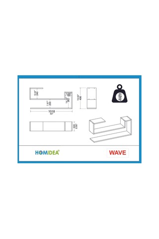 Wave Dekoratif Duvar Rafı Beyaz
