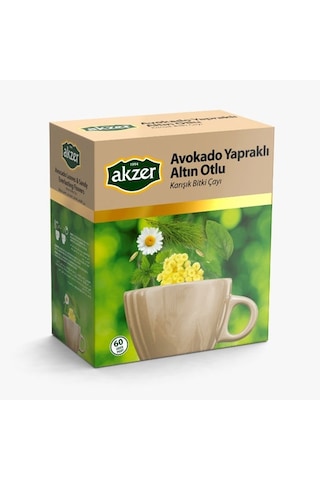 Akzer Avakado Yapraklı Altınotlu Bitki Süzen Poşet Çay 60 x 1.5 G