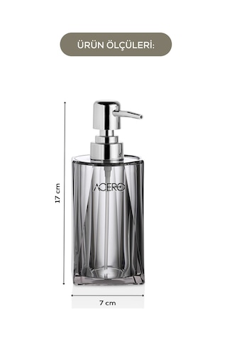 Vienev Akrilik Sıvı Sabunluk 300 Ml Şeffaf Antrasit 1993 Antrasit
