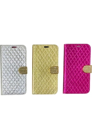 Samsung Uyumlu Galaxy C9 Pro Kapakli Tasli Cüzdanli Kilif 350128297