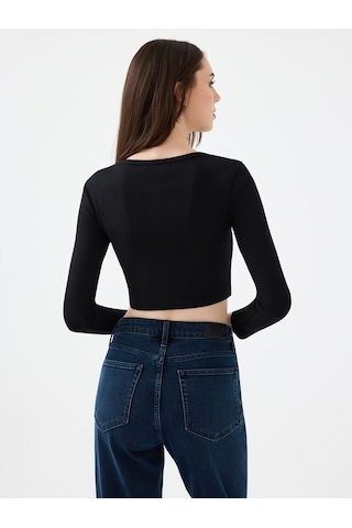 LOFT Fitted Kadın Tshirt U.kol Lf2040790 Q1.v1 Siyah